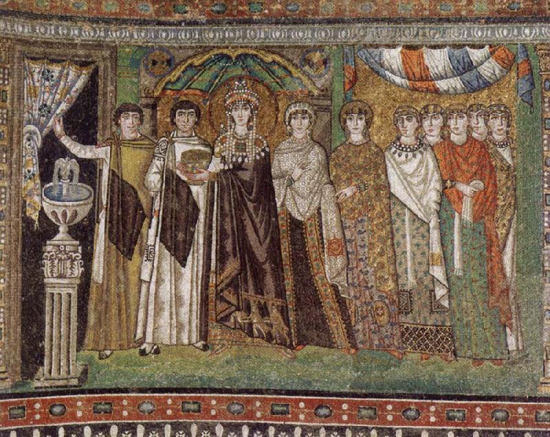 unknow artist The Empress Theodora and Her Court oil painting image